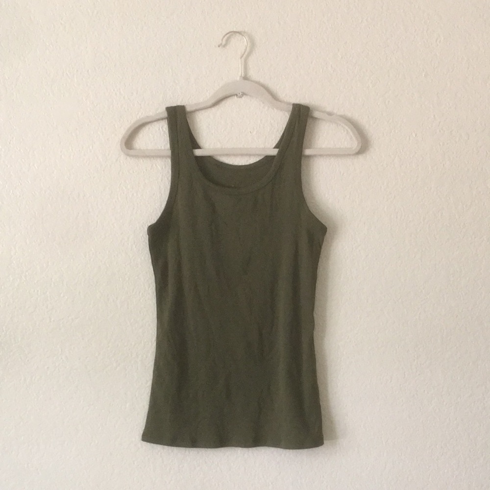 A New Day Scoop Tank Top Green
